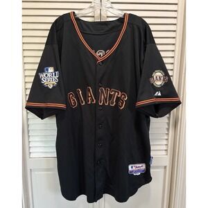 Majestic San Francisco Giants Shirt Jersey Large/XL‎ #28 Posey Patch WS 2010 Uni